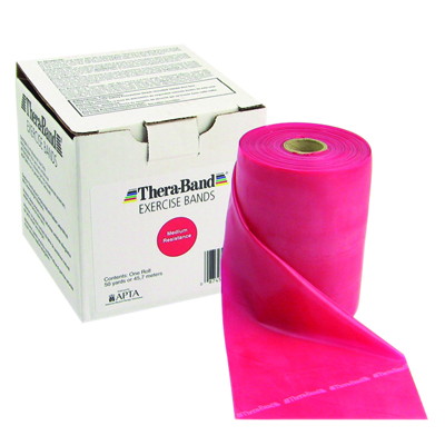 [10-1222] TheraBand exercise band - Twin-Pak 100 yard roll - Red - medium (2, 50-yd boxes)