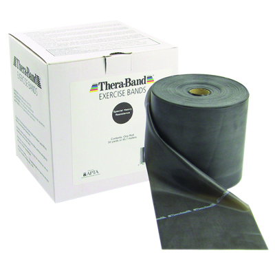 [10-1225] TheraBand exercise band - Twin-Pak 100 yard roll - Black - special heavy (2, 50-yd boxes)