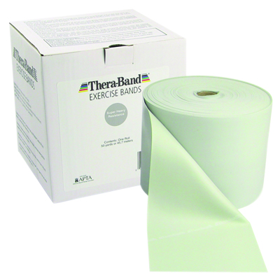 [10-1226] TheraBand exercise band - Twin-Pak 100 yard roll - Silver - super heavy (2, 50-yd boxes)
