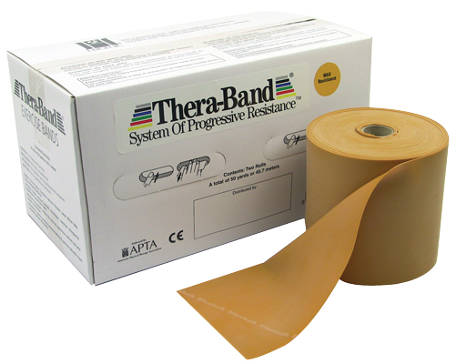 [10-1227] TheraBand exercise band - Twin-Pak 100 yard roll - Gold - max (2, 50-yd boxes)