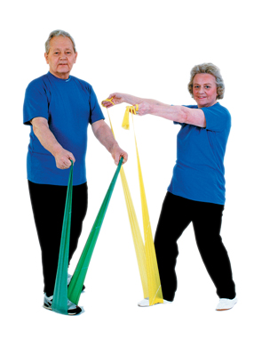[10-1554] TheraBand exercise band - 30 x 5 foot piece dispenser - Blue - extra heavy