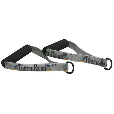[10-1591] TheraBand Exercise Station, Accessory, Exercise Handles with D-Ring, Pair