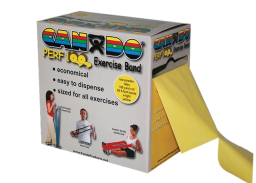 [10-5191] CanDo Low Powder Exercise Band - 100 yard Perf 100 roll - Yellow - x-light