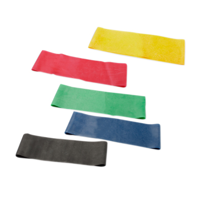 [10-5259-10] CanDo Band Exercise Loop - 5-piece set (10"), (1 each: yellow, red, green, blue, black), 10 sets