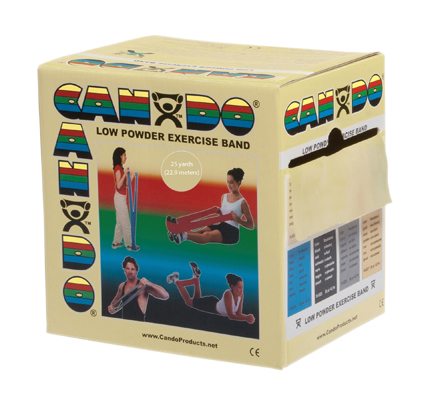[10-5270] CanDo Low Powder Exercise Band - 25 yard roll - Tan - xx-light