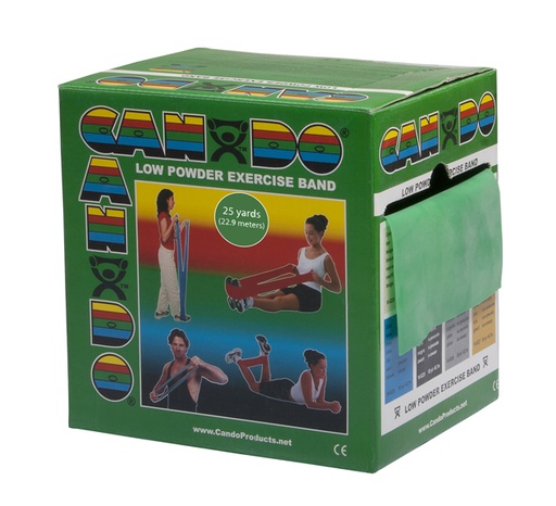 [10-5273] CanDo Low Powder Exercise Band - 25 yard roll - Green - medium
