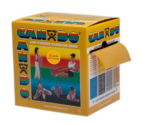 [10-5277] CanDo Low Powder Exercise Band - 25 yard roll - Gold - xxx-heavy