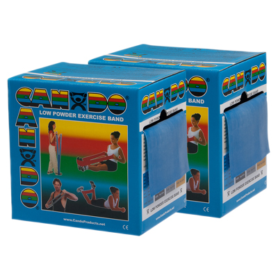 [10-5494] CanDo Low Powder Exercise Band - Twin-Pak - 100 yard (2 x 50 yard rolls) - Blue - heavy