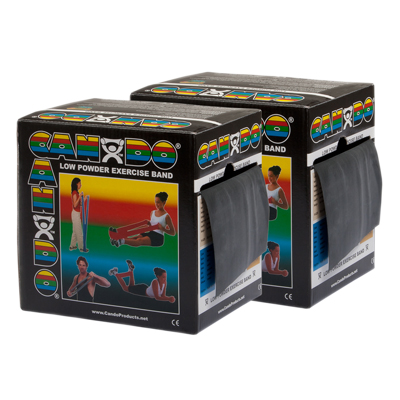 [10-5495] CanDo Low Powder Exercise Band - Twin-Pak - 100 yard (2 x 50 yard rolls) - Black - x-heavy