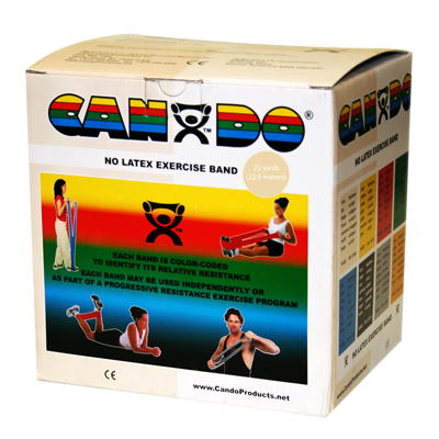 [10-5630] CanDo Latex Free Exercise Band - 25 yard roll - Tan - xx-light