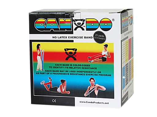 [10-5635] CanDo Latex Free Exercise Band - 25 yard roll - Black - x-heavy