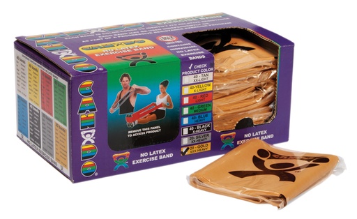 [10-5647] CanDo Latex Free Exercise Band - case of 40 (2 ea: boxes of 20), 4' length - Gold - xxx-heavy