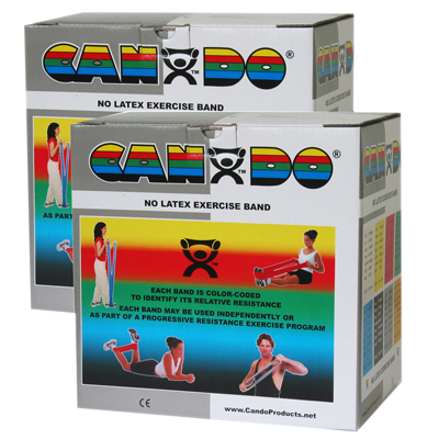 [10-5656] CanDo Latex Free Exercise Band - 100 yard (2 x 50 yard rolls) - Silver - xx-heavy
