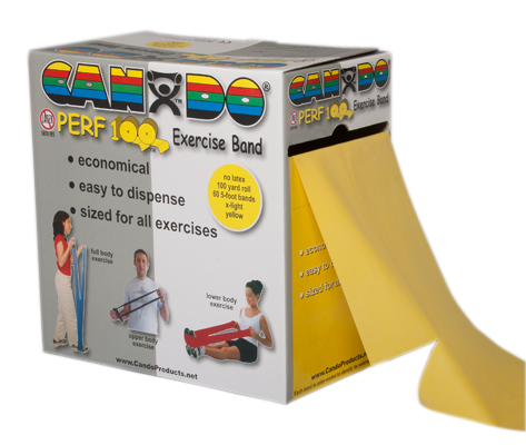 [10-5691] CanDo Latex Free Exercise Band - 100 yard Perf 100 roll - Yellow - x-light