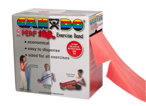[10-5692] CanDo Latex Free Exercise Band - 100 yard Perf 100 roll - Red - light