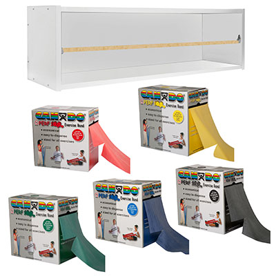 [10-5699] CanDo Dispens-a-Band Exercise Band Rack, Wood, 5 rolls