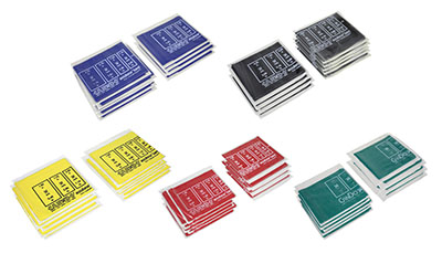 [10-5948] CanDo AccuForce Exercise Band - boxes of 40, 4' lengths, 5-piece set (1 each: yellow, red, green, blue, black)