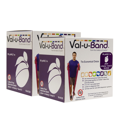 [10-6135] Val-u-Band Resistance Bands, Dispenser Roll, 100 Yds. (2 x 50 Yds.), Plum-Level 5/7, Latex-Free