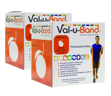 [10-6232] Val-u-Band Resistance Bands, Dispenser Roll, 100 Yds. (2 x 50 Yds.), Orange-Level 2/7, Contains Latex