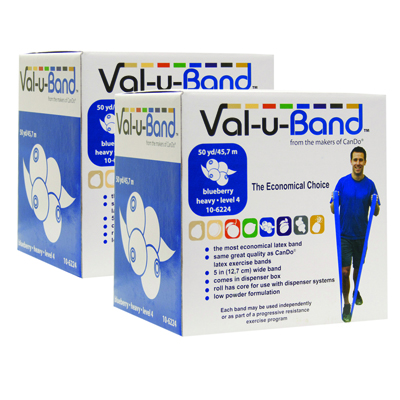 [10-6234] Val-u-Band Resistance Bands, Dispenser Roll, 100 Yds. (2 x 50 Yds.), Blueberry-Level 4/7, Contains Latex