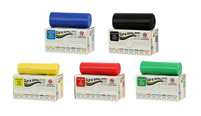 [10-6318] Sup-R Band Latex Free Exercise Band - 6 yard roll - 5-piece set (1 each: yellow, red, green, blue, black)
