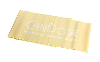 [10-6450] CanDo Low Powder Exercise Band - 5' length - Tan - xx-light