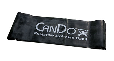 [10-6455] CanDo Low Powder Exercise Band - 5' length - Black - x-heavy