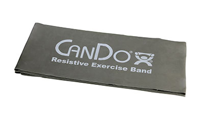 [10-6456] CanDo Low Powder Exercise Band - 5' length - Silver - xx-heavy