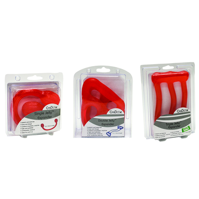 [10-1562] CanDo Jelly Expander Single, Double and Triple Exerciser Kit - red - light