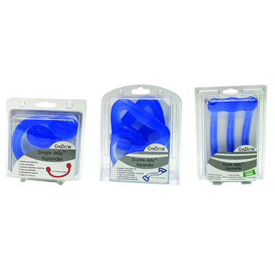 [10-1564] CanDo Jelly Expander Single, Double and Triple Exerciser Kit - blue - heavy
