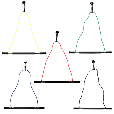 [10-5068] CanDo over door exercise bar and tubing, set of 5 (1 each: yellow, red, green, blue, black)