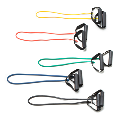 [10-5559] CanDo Tubing with Handles Exerciser - 36", 5-piece set (1 each: yellow, red, green, blue, black)