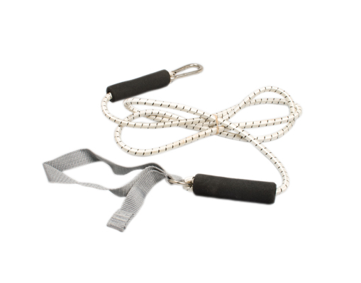 [10-5816] CanDo exercise bungee cord with attachments, 4', Silver - xx-heavy