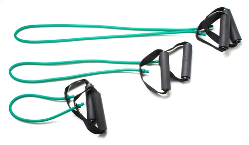 [10-5823] CanDo Tubing with Handles Exerciser - 3-piece full body set (18", 36", 48"), Green, medium
