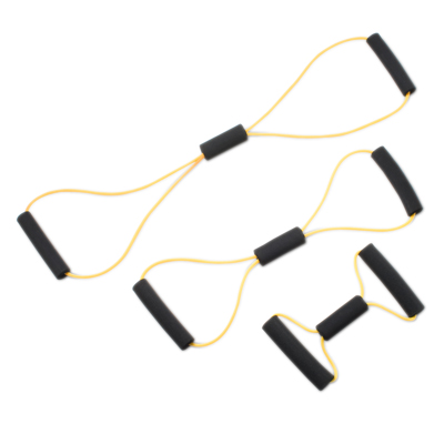 [10-5831] CanDo Tubing BowTie Exerciser - 3-piece set (14", 22", 30"), yellow