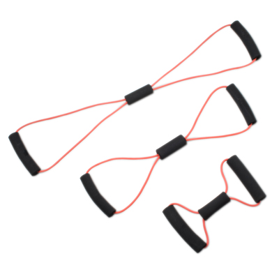 [10-5832] CanDo Tubing BowTie Exerciser - 3-piece set (14", 22", 30"), red
