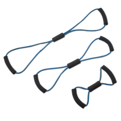 [10-5834] CanDo Tubing BowTie Exerciser - 3-piece set (14", 22", 30"), blue