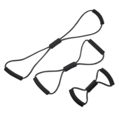 [10-5835] CanDo Tubing BowTie Exerciser - 3-piece set (14", 22", 30"), black