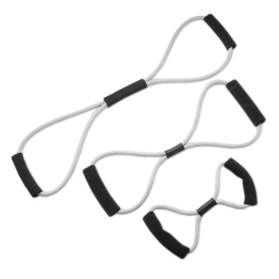 [10-5836] CanDo Tubing BowTie Exerciser - 3-piece set (14", 22", 30"), silver