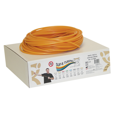 [10-5860] Sup-R Tubing - Latex Free Exercise Tubing - 100' dispenser roll - Tan - xx-light