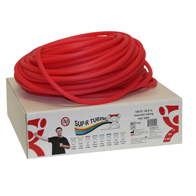 [10-5862] Sup-R Tubing - Latex Free Exercise Tubing - 100' dispenser roll - Red - light