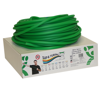 [10-5863] Sup-R Tubing - Latex Free Exercise Tubing - 100' dispenser roll - Green - medium