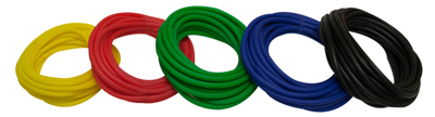 [10-5879] Sup-R Tubing - Latex Free Exercise Tubing - 25' rolls, 5-piece set (1 each: yellow, red, green, blue, black)