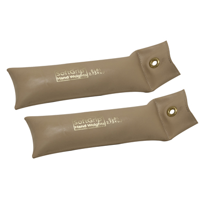 [10-0358-2] CanDo SoftGrip Hand Weight - 6 lb - Tan - pair