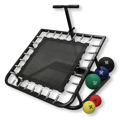 [10-3131] CanDo Square Ball Rebounder, Plastic Rack, 5-Piece Set (1 ea: 2, 4, 7, 11, 15 lb.)