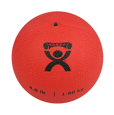 [10-3172] CanDo, Soft and Pliable Medicine Ball, 5" Diameter, Red, 4 lbs.
