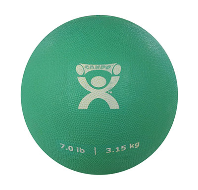 [10-3173] CanDo, Soft and Pliable Medicine Ball, 7" Diameter, Green, 7 lbs.