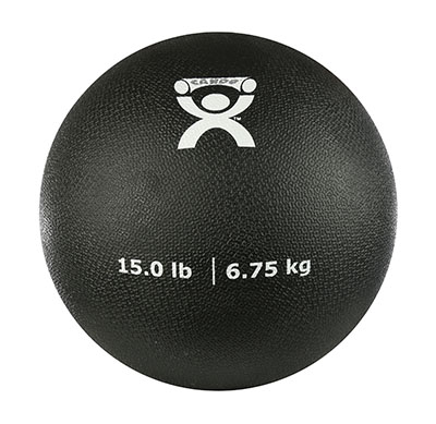[10-3175] CanDo, Soft and Pliable Medicine Ball, 9" Diameter, Black, 15 lbs.