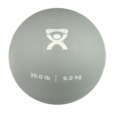 [10-3177] CanDo, Soft and Pliable Medicine Ball, 9" Diameter, Silver, 20 lbs.