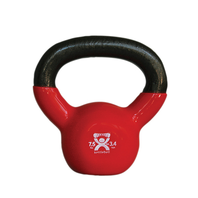 [10-3192] CanDo vinyl-coated kettlebell - Red - 7.5 lb